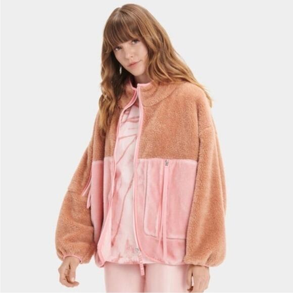 Ugg Marlene Sherpa Jacket Women’s Size XL Athleisure Loungewear Preppy Girly - Picture 1 of 12